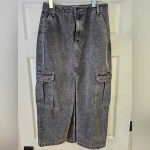 Women's LoveFire Washed Gray Maxi Skirt